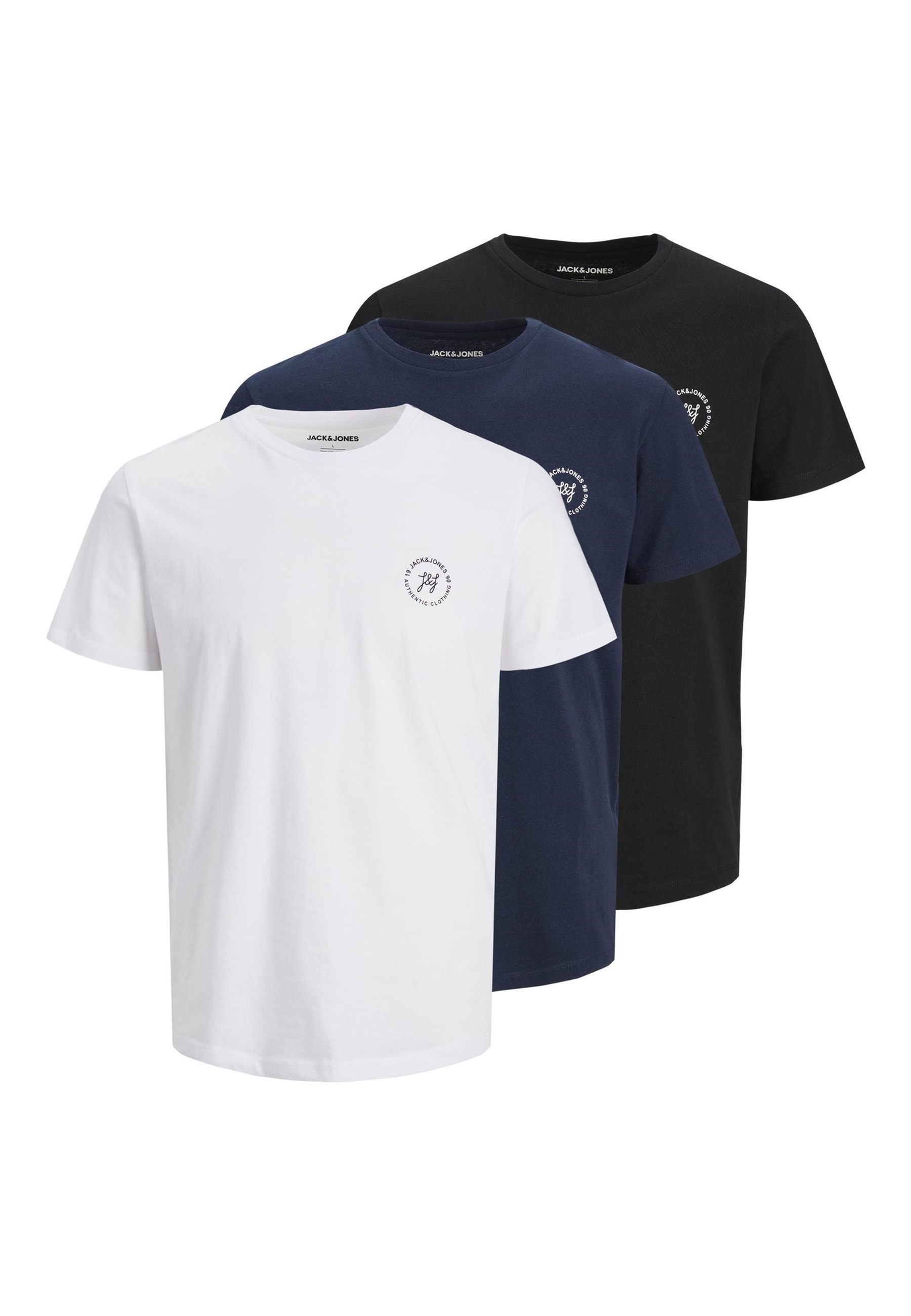 Jack & Jones T-Shirt JAXON TEE CREW NECK Kurzarmshirt 3er Pack 