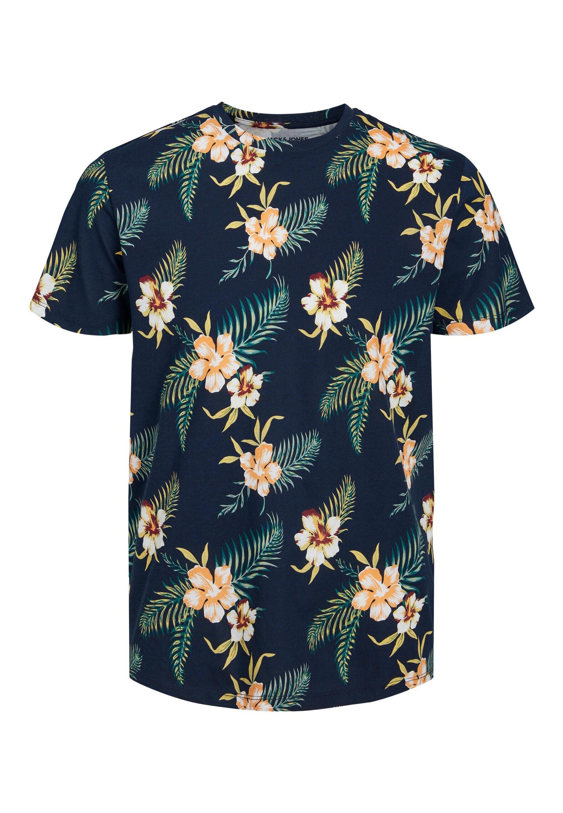 Jack & Jones Shirt Kurzarmshirt mit Rundhalsausschnitt und Allover-Muster 