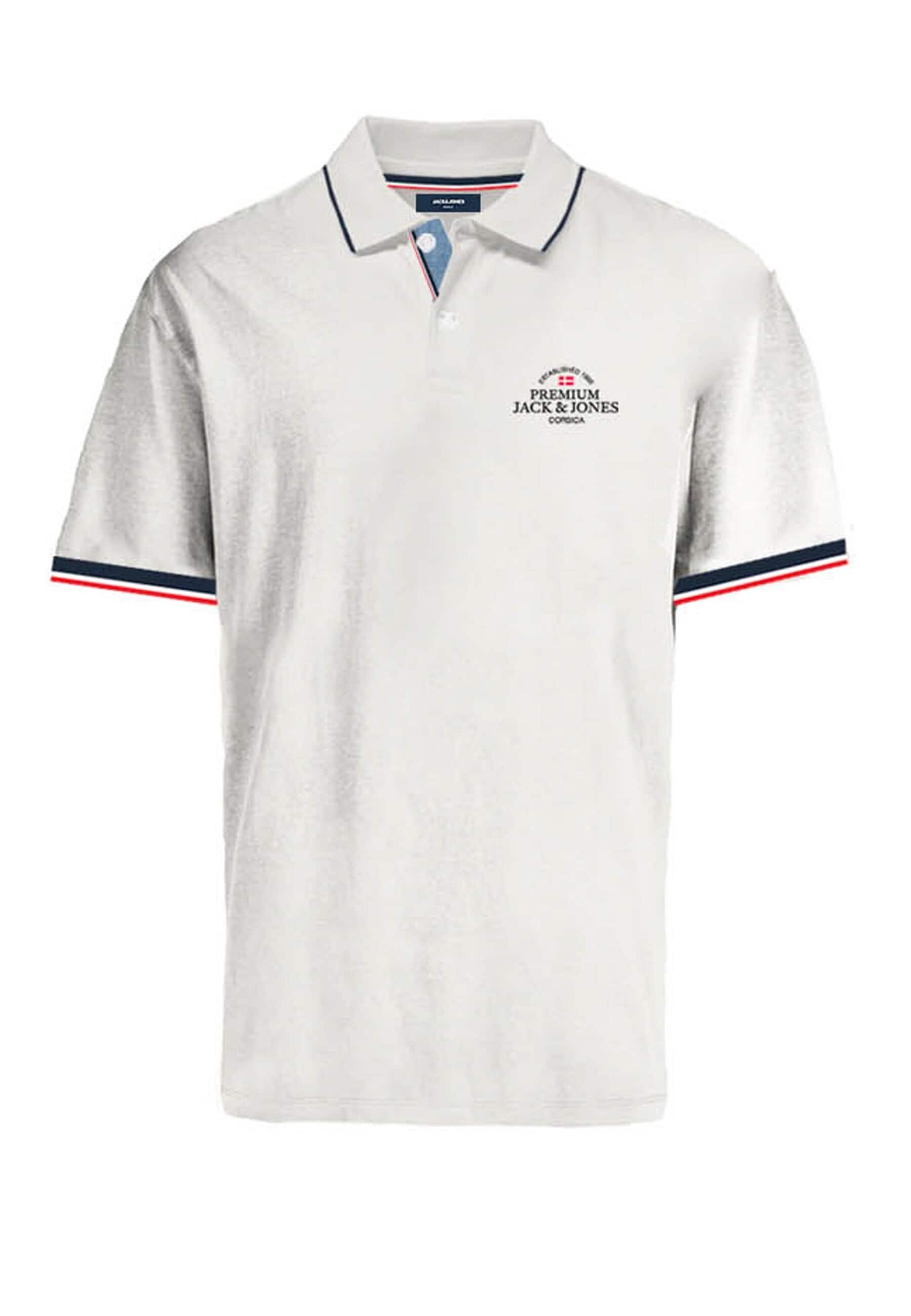 Jack & Jones Shirt Piqu&eacute;-Poloshirt BLUWAVE POLO SS mit Rippb&uuml;ndchen und Logo-Stitching 