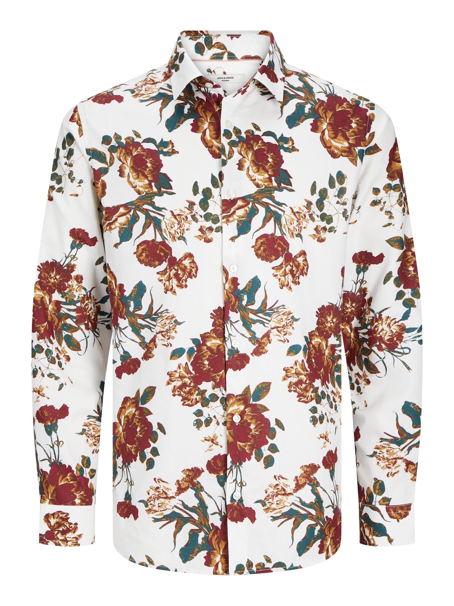 Jack & Jones Hemd NORDIC FLORES Langarmhemd mit Kent-Kragen 