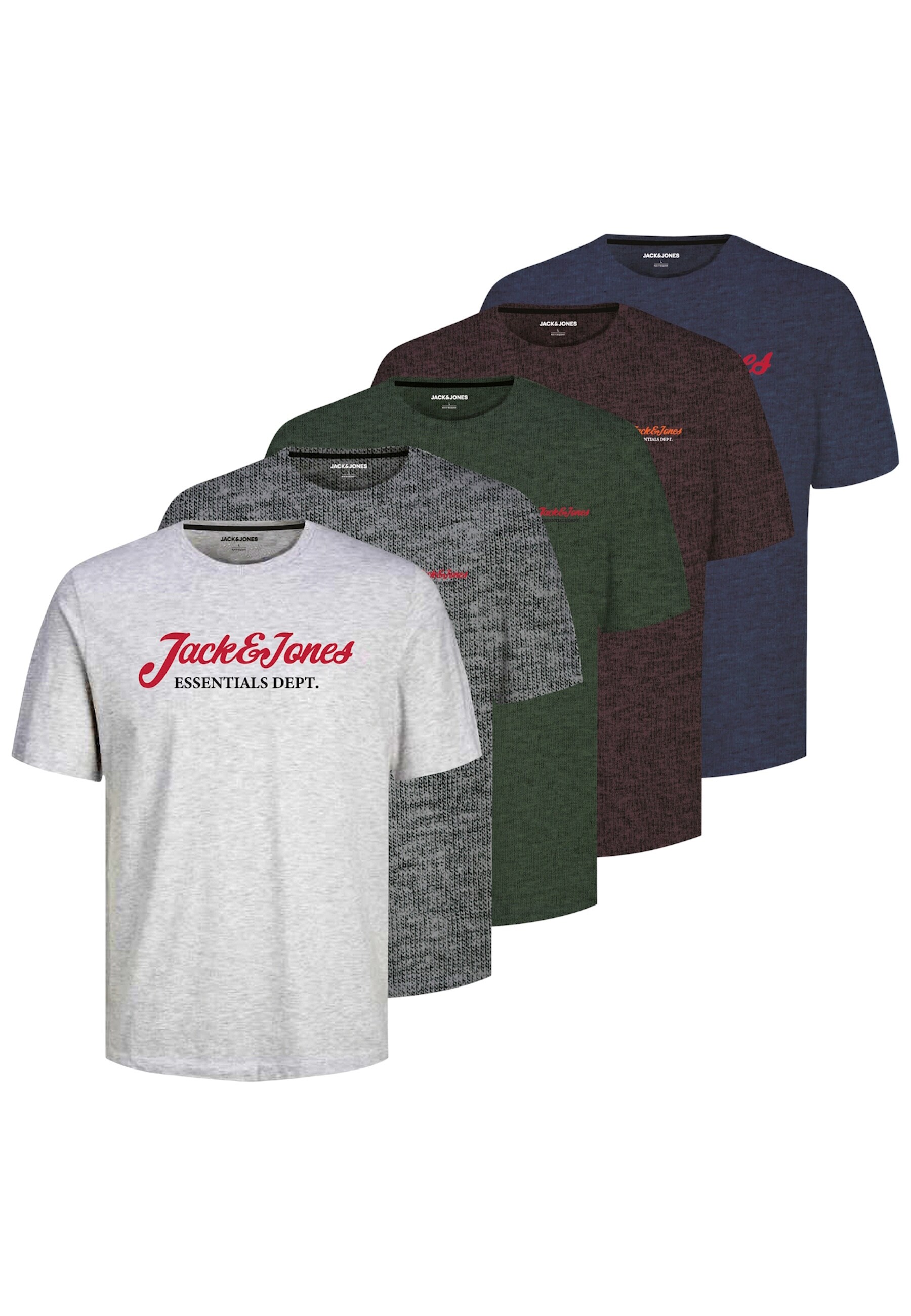 Jack & Jones T-Shirt Erik Kurzarmshirt 5er pack 