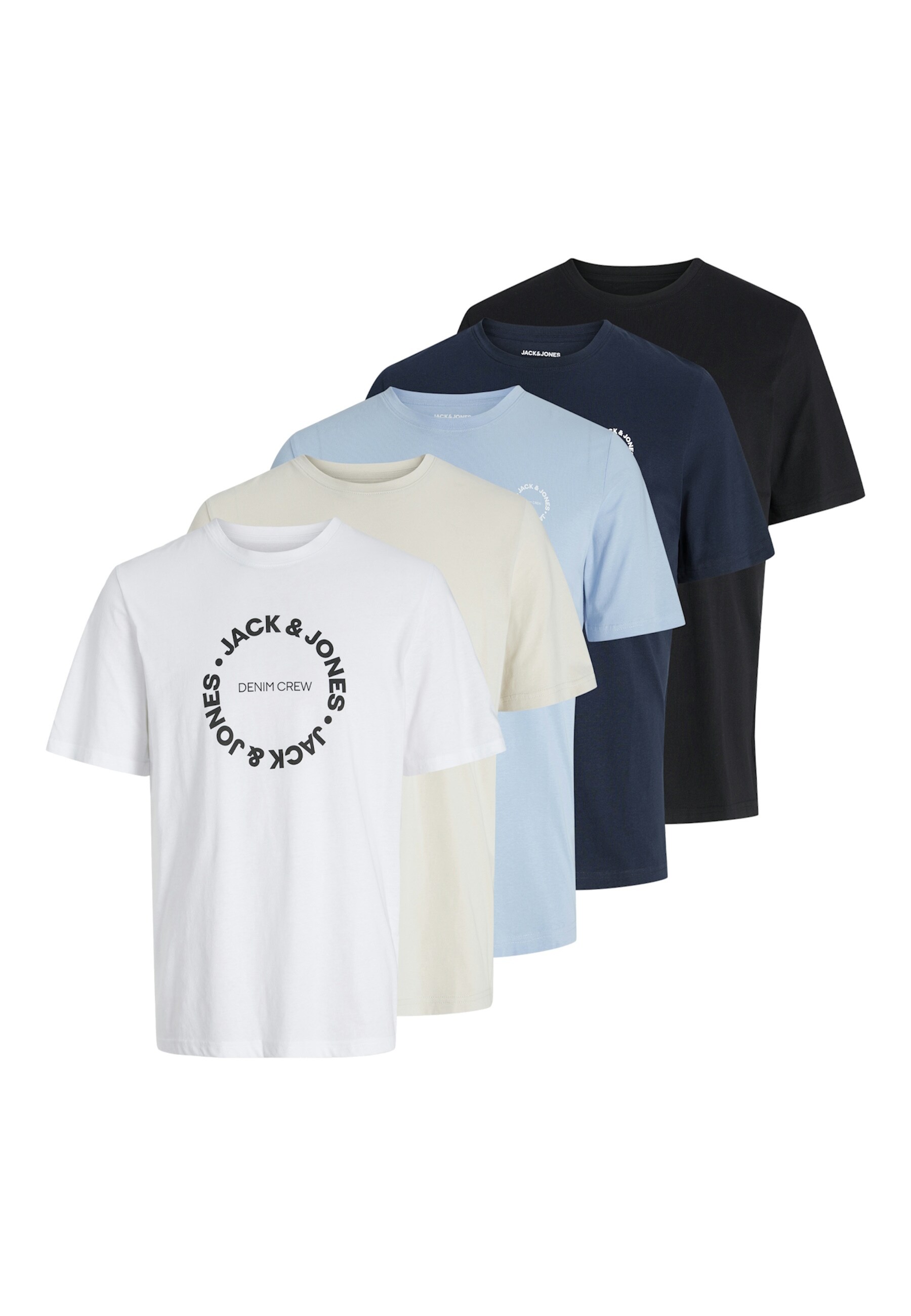 Jack & Jones T-Shirt SIMON Kurzarmshirt 5er Pack 