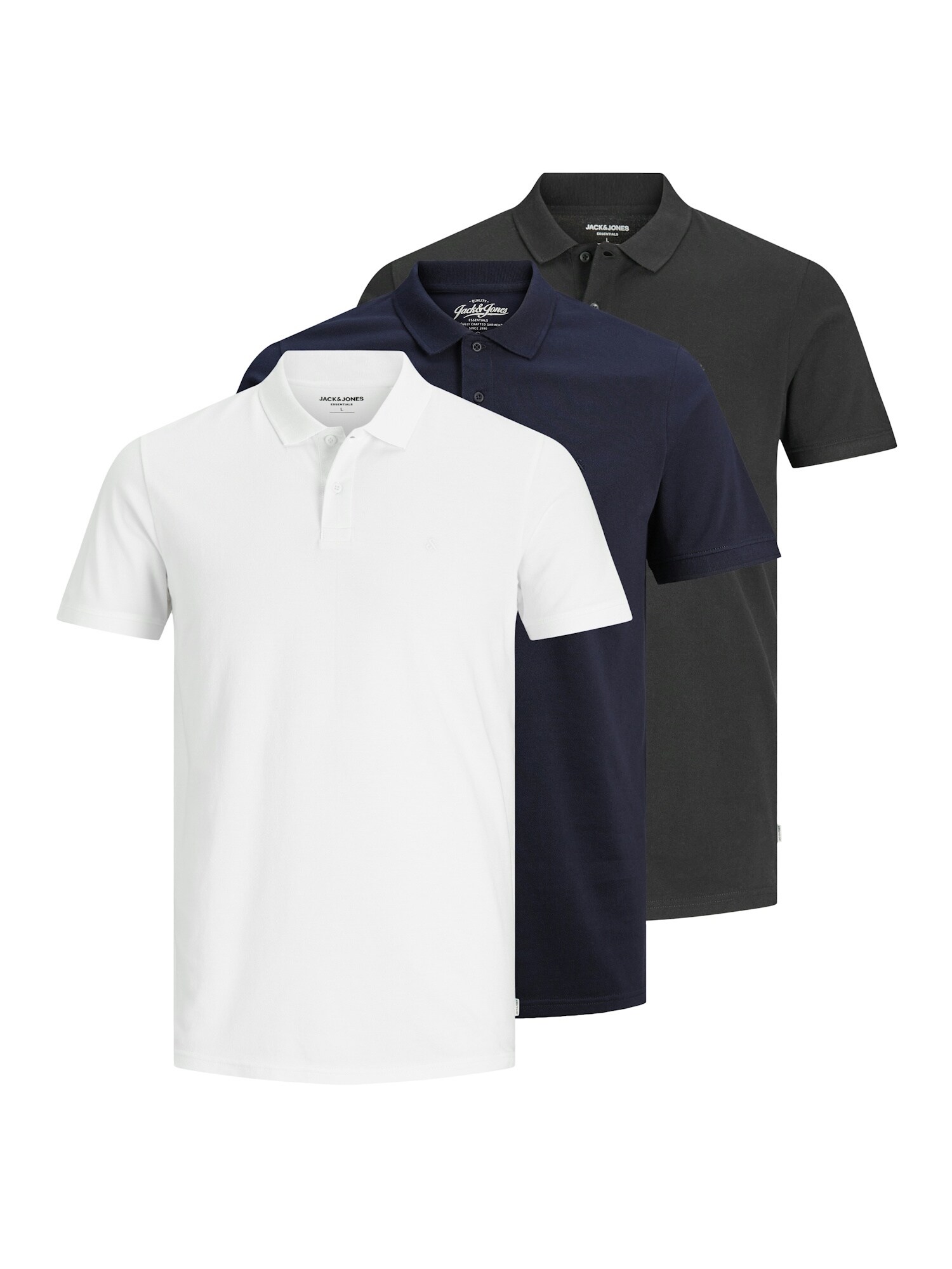 Jack & Jones Poloshirt BASIC Kurzarmshirt mit Polokragen 3er Pack 