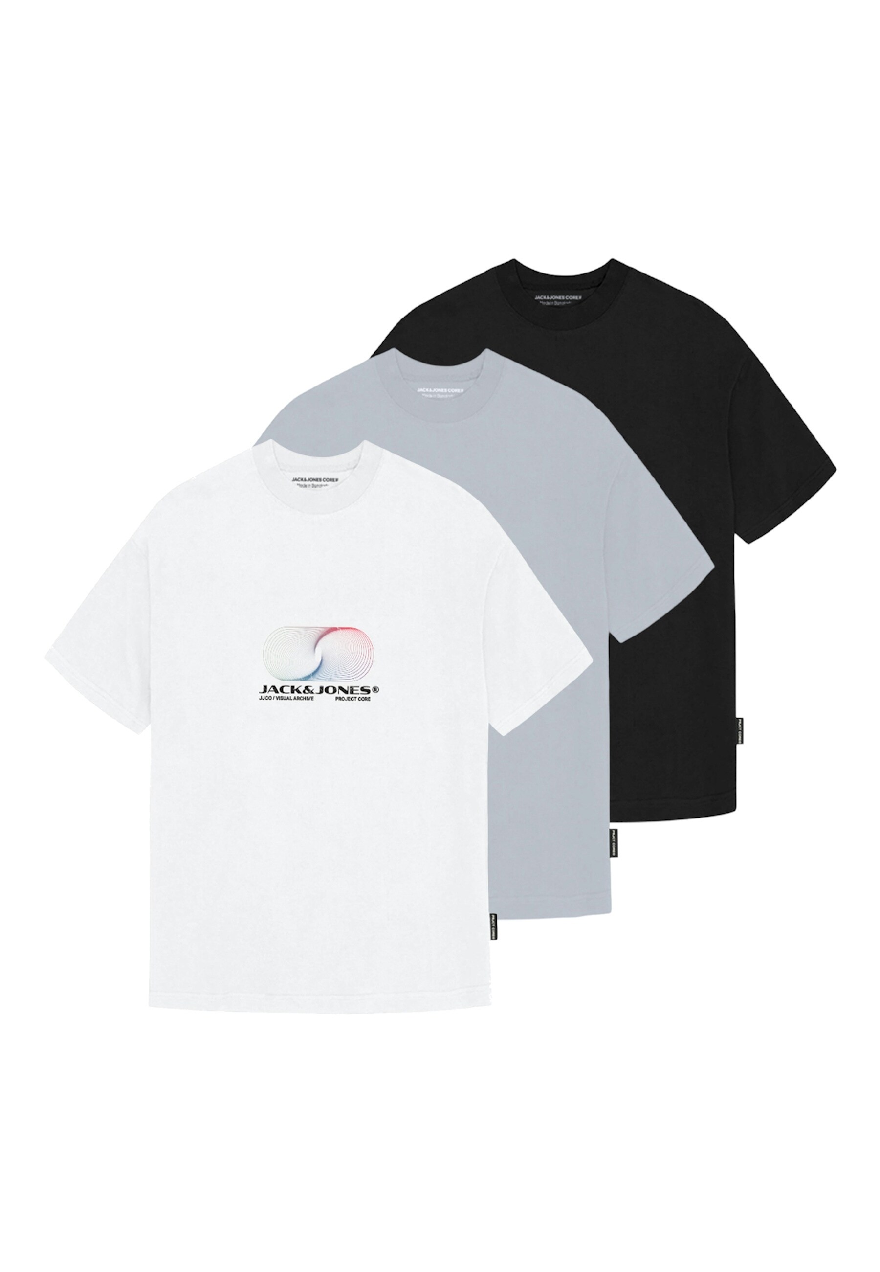 Jack & Jones T-Shirt CALMA Kurzarmshirt 3er Pack 