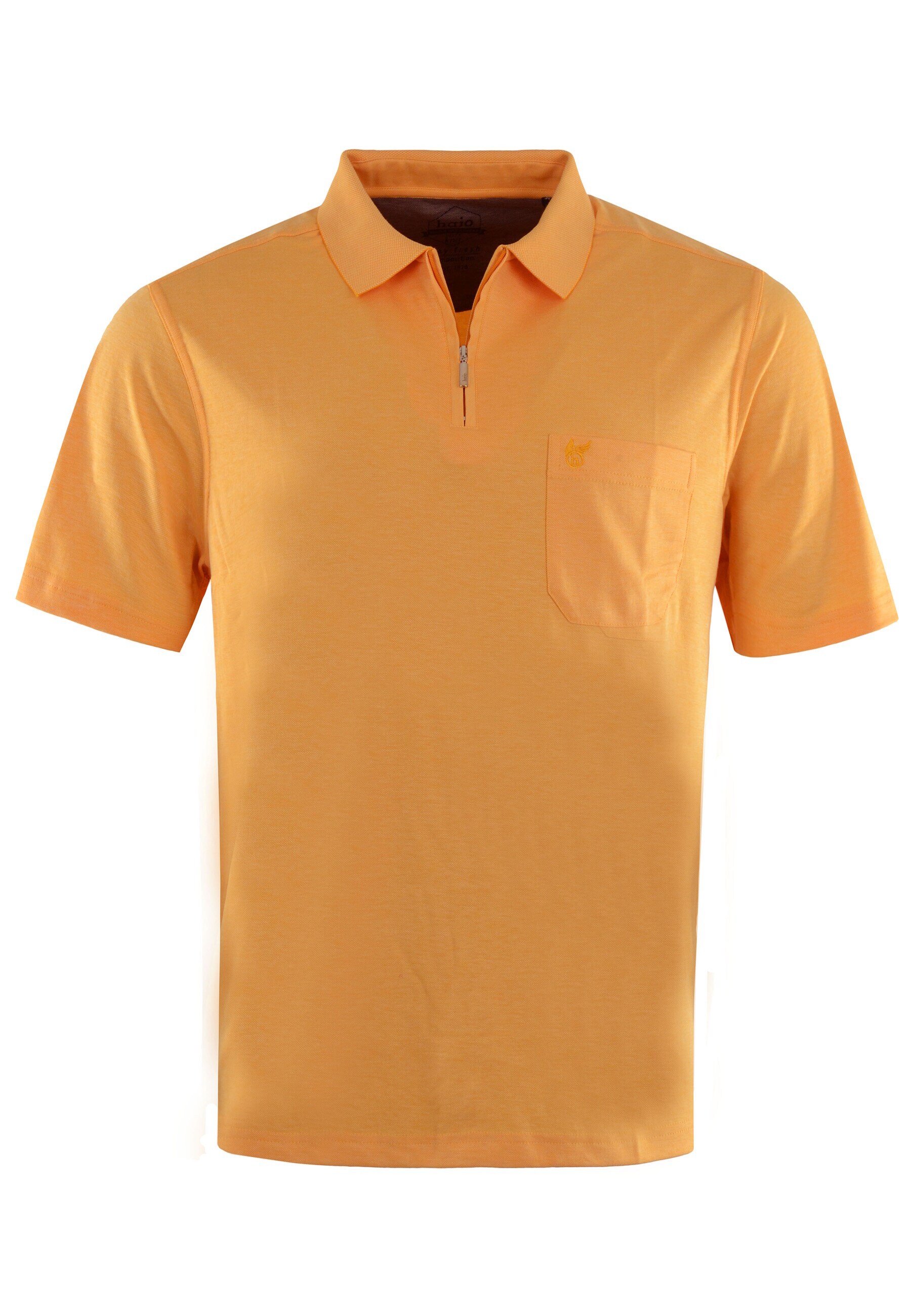 Hajo Shirt Kurzarm-Poloshirt Softknit mit verdecktem Rei&szlig;verschluss und Brusttasche in Regular Fit 