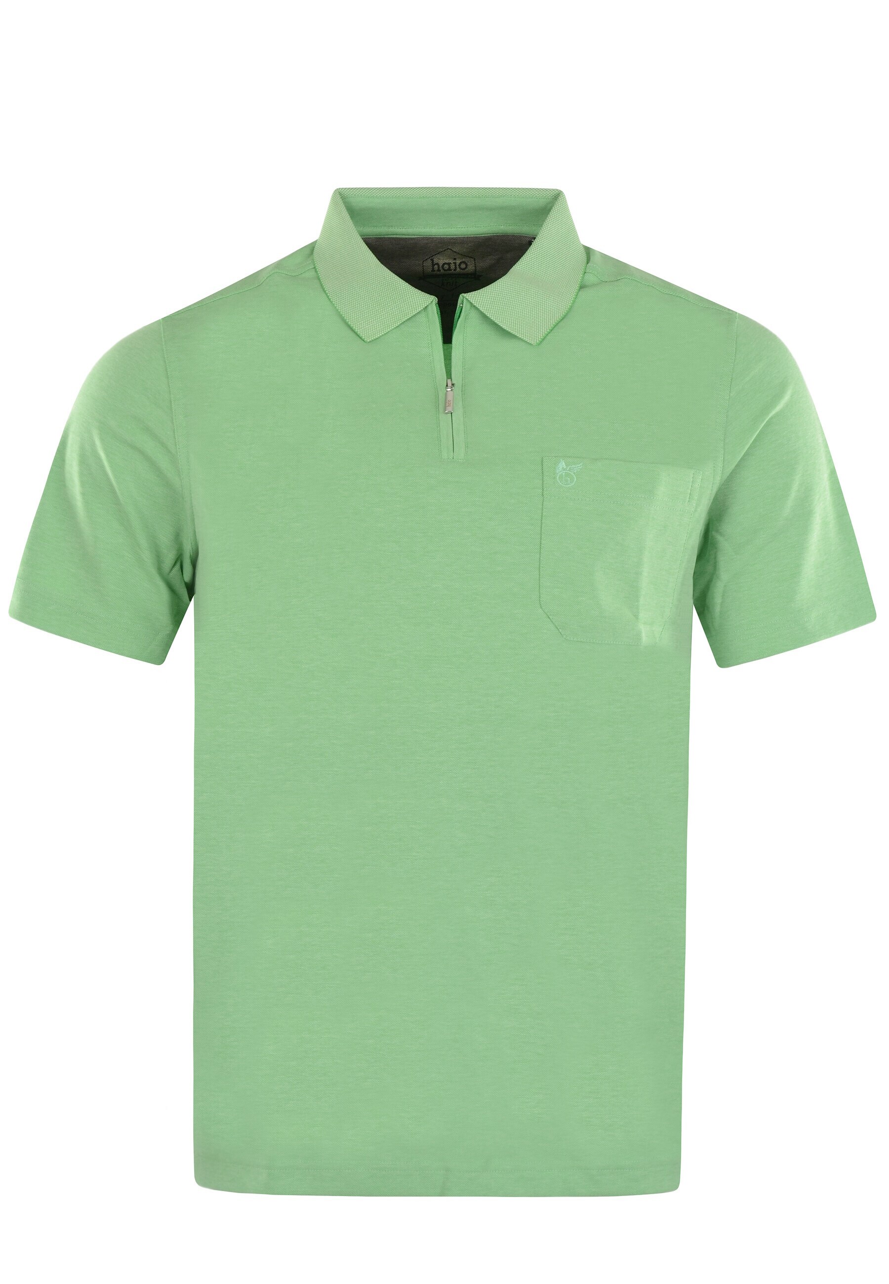 Hajo Shirt Kurzarm-Poloshirt Softknit mit verdecktem Rei&szlig;verschluss und Brusttasche in Regular Fit 