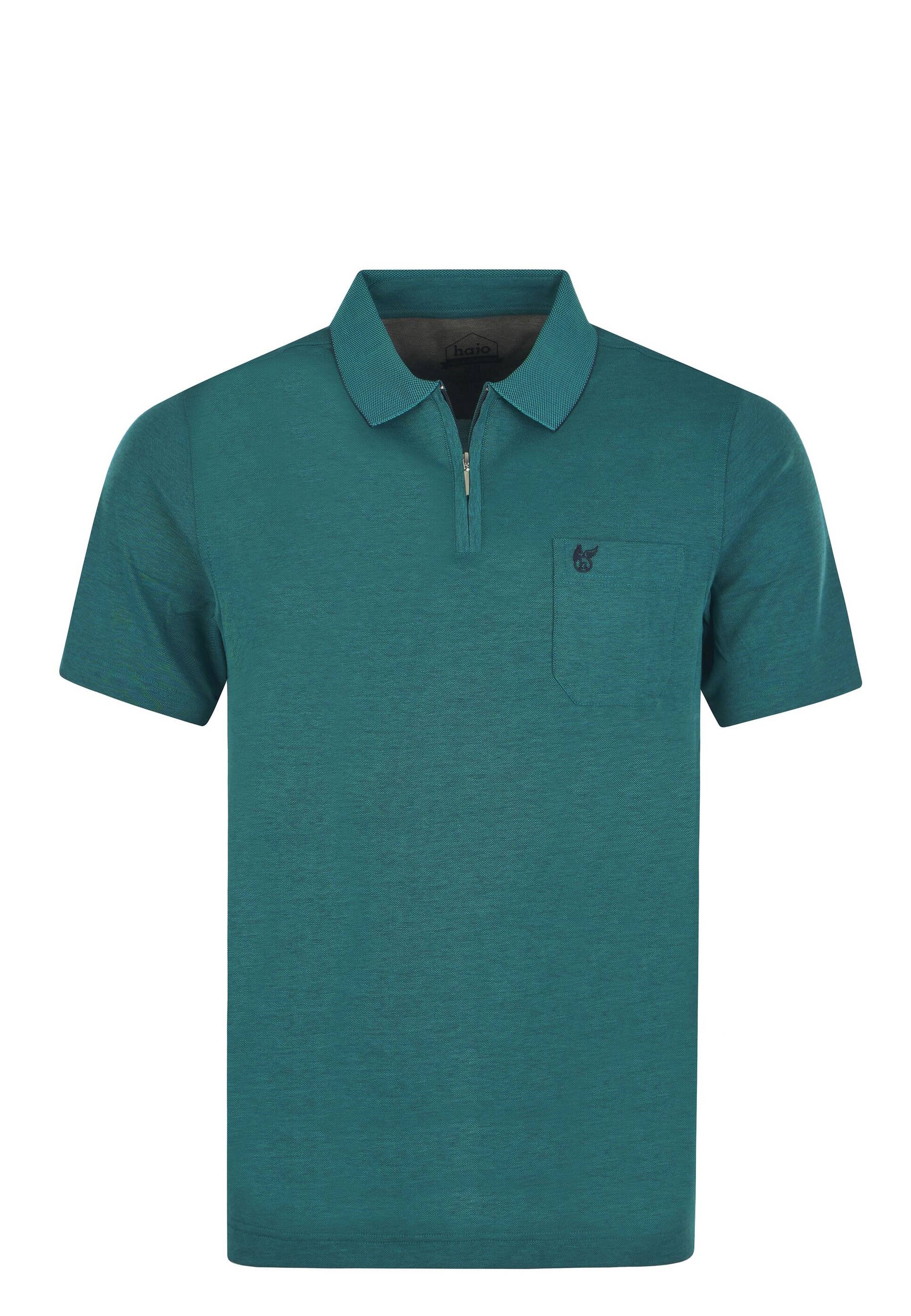 Hajo Shirt Kurzarm-Poloshirt Softknit mit verdecktem Rei&szlig;verschluss und Brusttasche in Regular Fit 