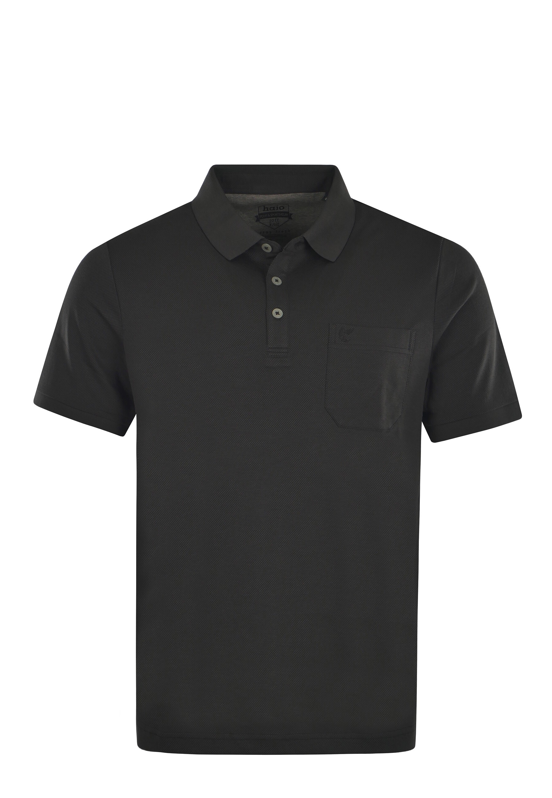 Hajo Shirt Kurzarm-Poloshirt Softknit mit Knopfleiste und Brusttasche in Regular Fit 