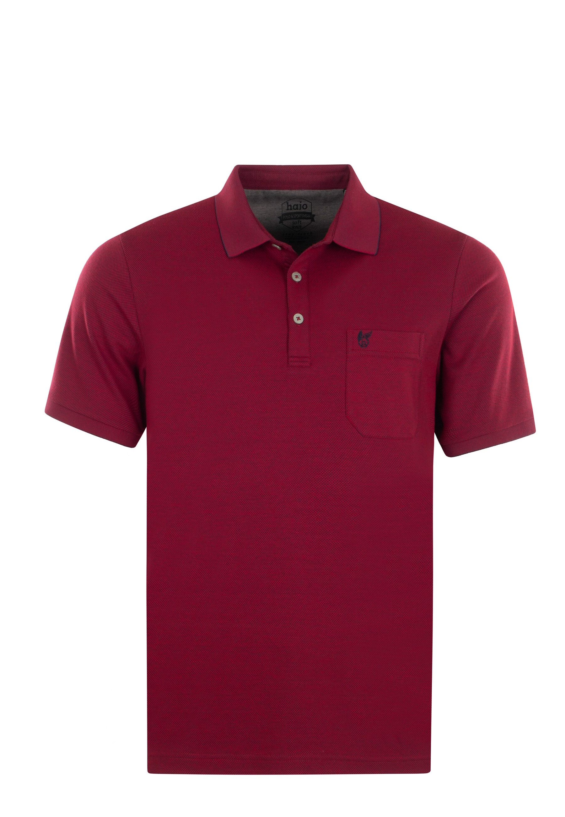 Hajo Shirt Kurzarm-Poloshirt Softknit mit Knopfleiste und Brusttasche in Regular Fit 