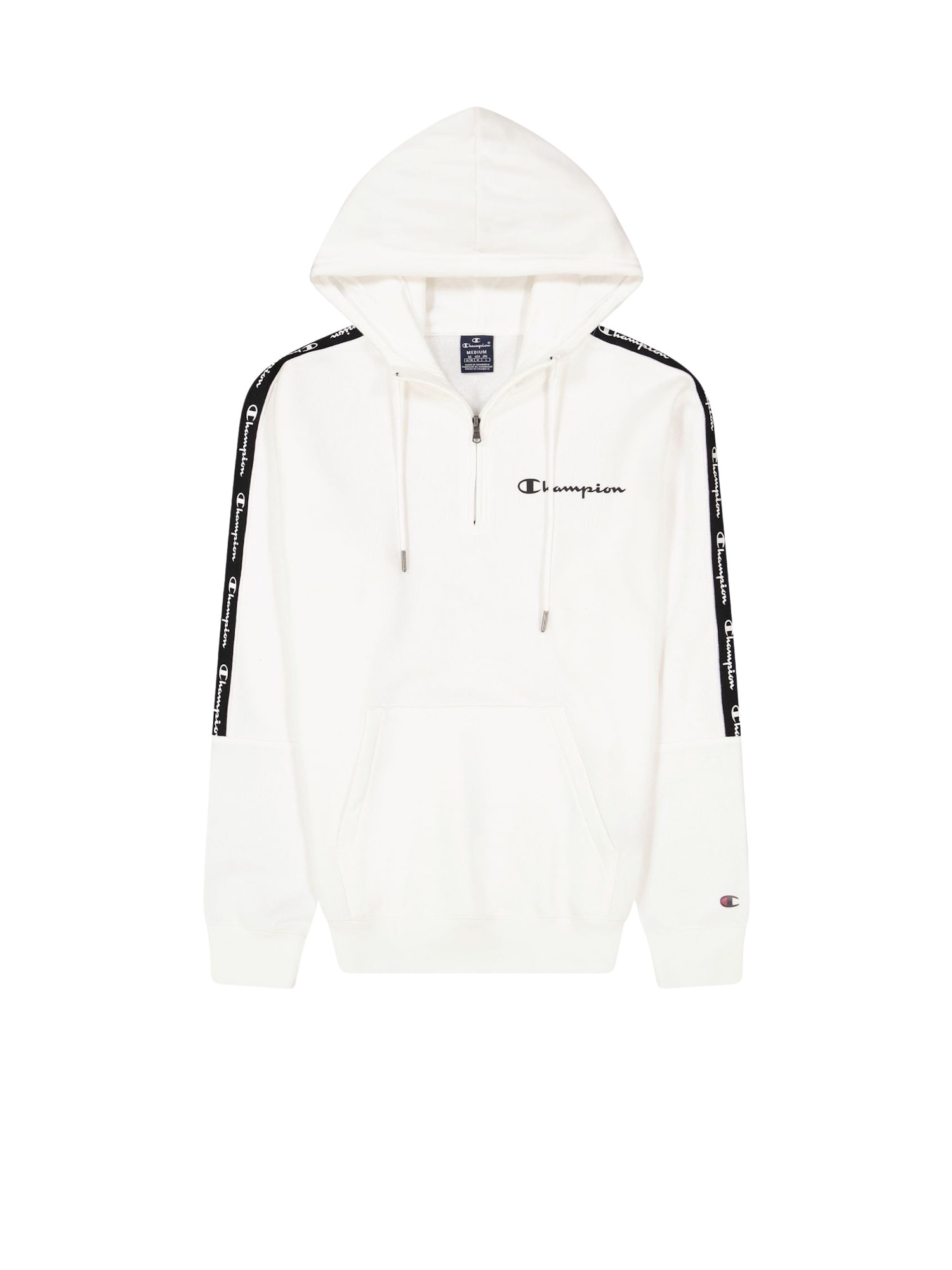 Champion Pullover Fleece-Kapuzenpullover mit Jacquardband und kurzem Rei&szlig;verschluss 