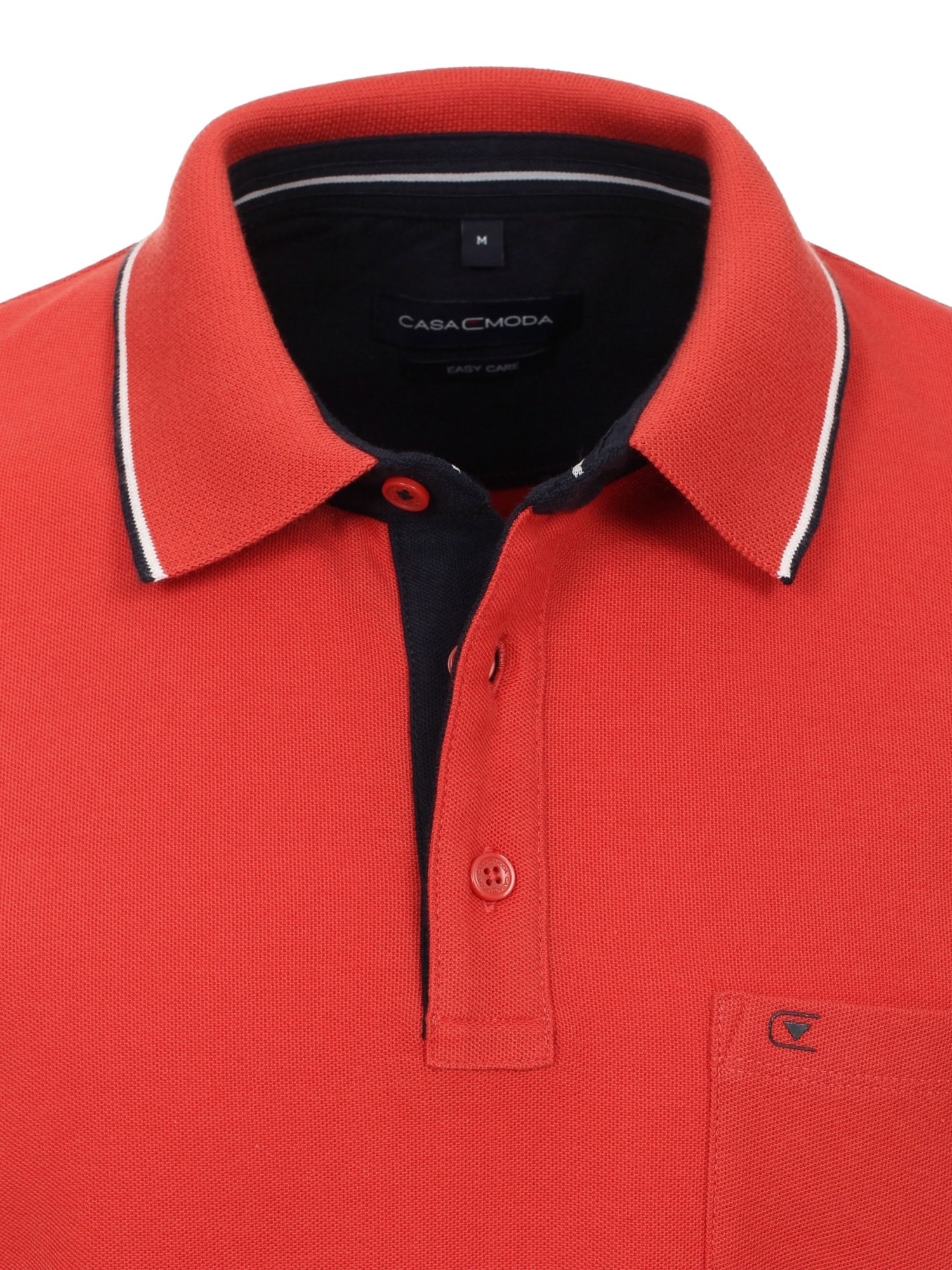 CASA MODA Poloshirt Polo Kurzarmshirt mit Brusttasche und Kontraststreifen 