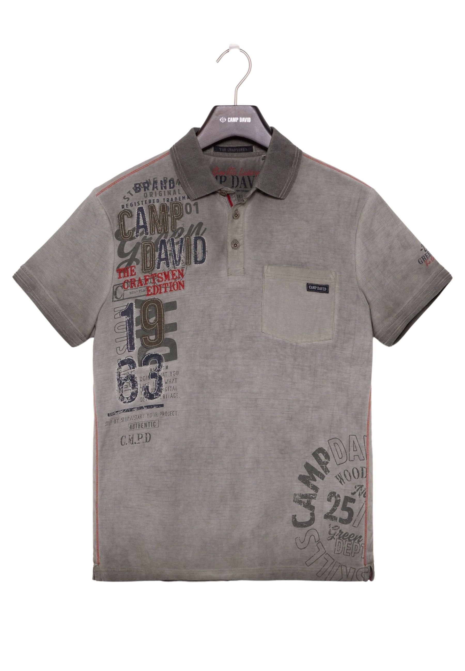 Camp David Poloshirt THE CRAFTSMEN Polo-Kurzarmshirt 