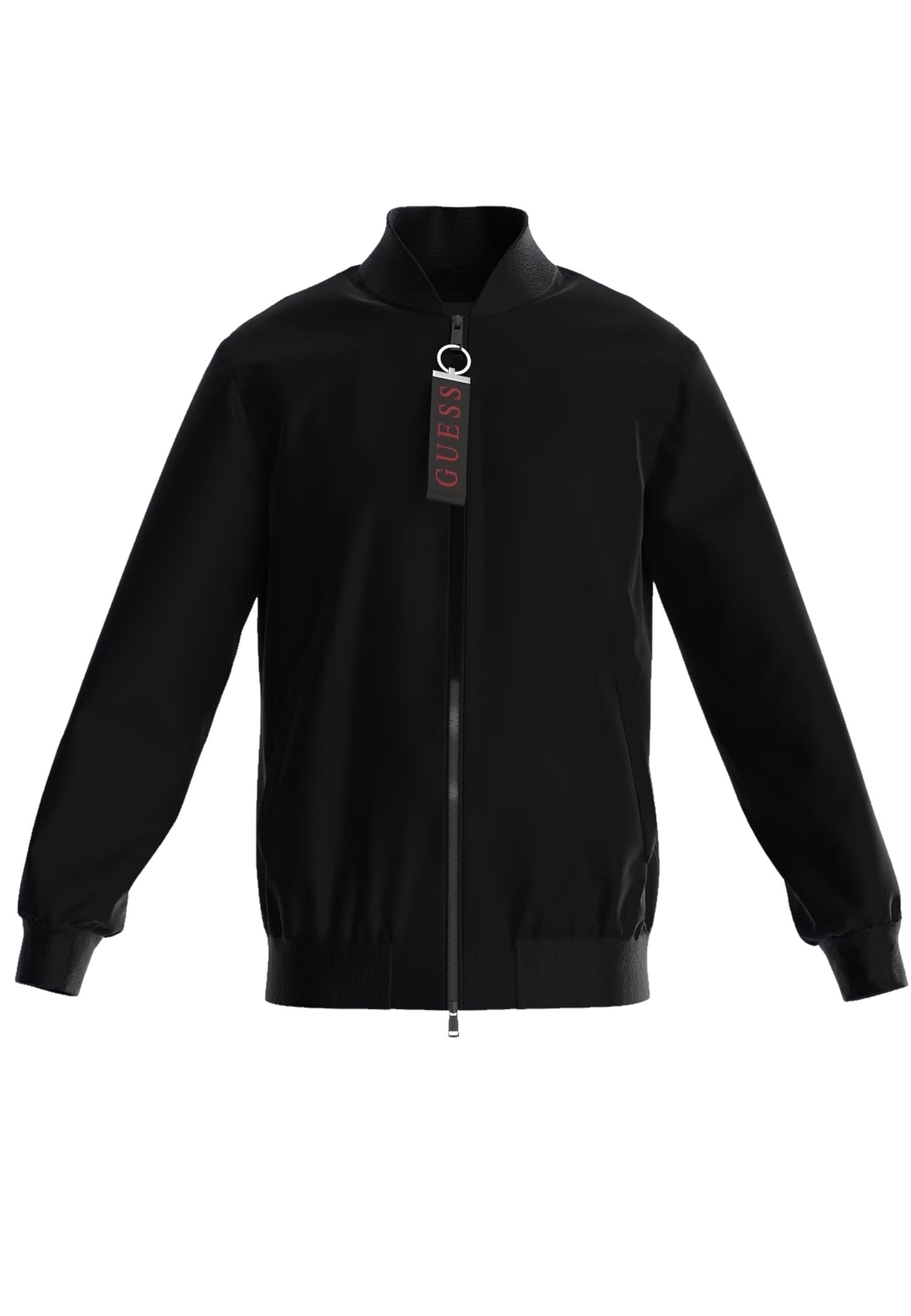 Guess Jacke Unifarbene Bomberjacke COMFORT BOMBER JACKE mit seitlichen Eingrifftaschen 