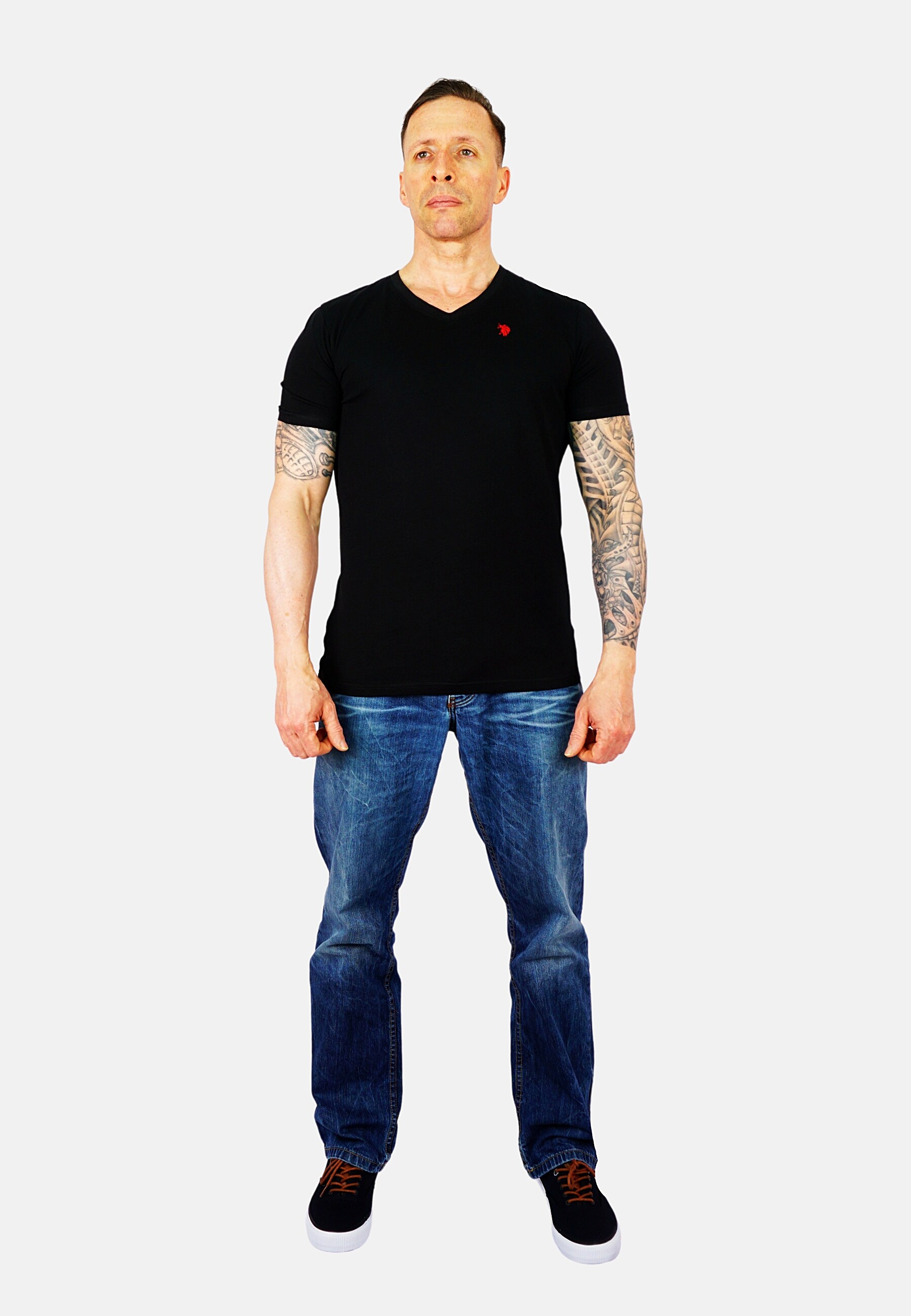 U.S. POLO Shirt 2er Pack T-Shirts V-Ausschnitt 