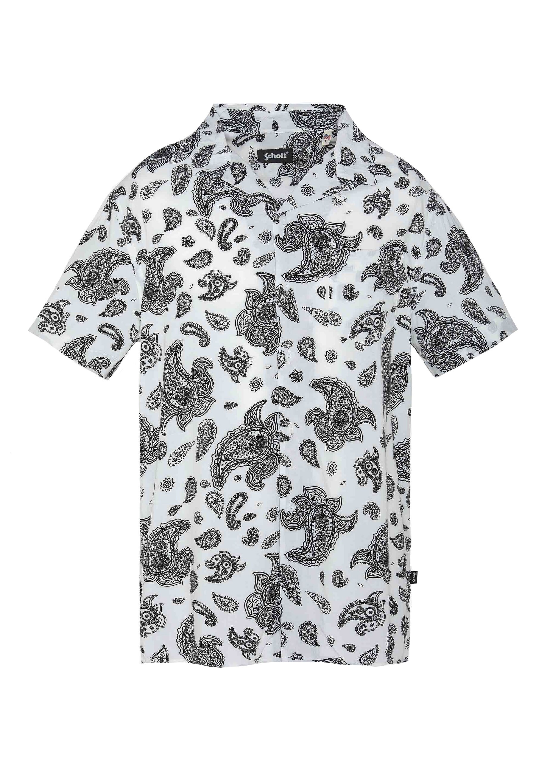 Schott Hemd Paisley-Hemd SCHRIVER mit kurzen &Auml;rmeln 