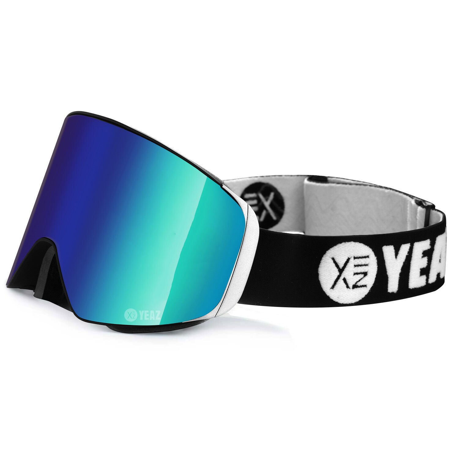 YEAZ Magnet-Ski-Snowboardbrille gr&uuml;n verspiegelt/silber APEX 