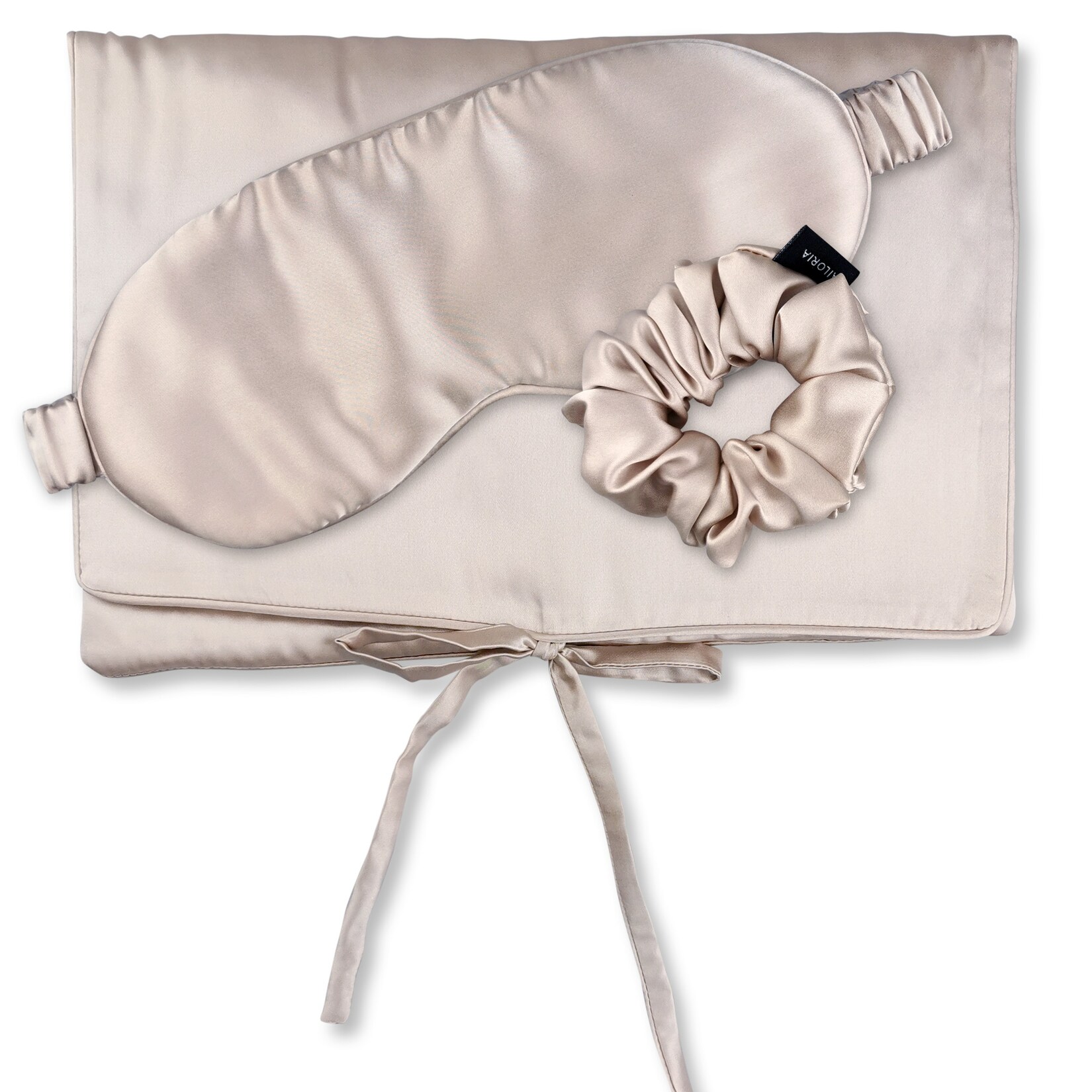 Tasche, Schlafmaske & Scrunchie M aus Seide TRAVEL SET BEAUTY M