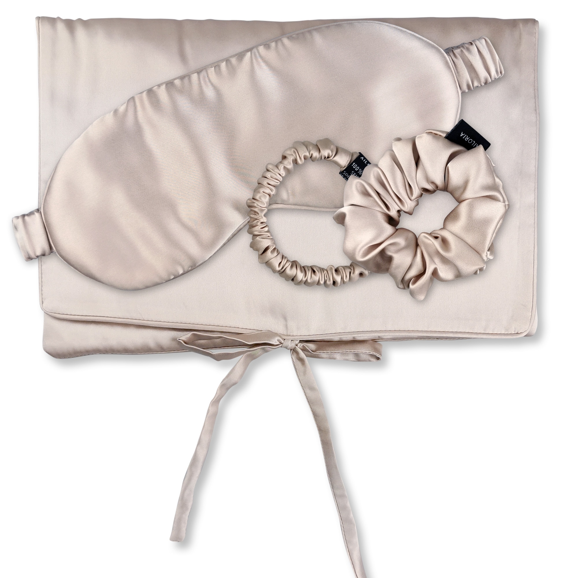 AILORIA Tasche, Schlafmaske, Scrunchie S & Scrunchie M TRAVEL SET 