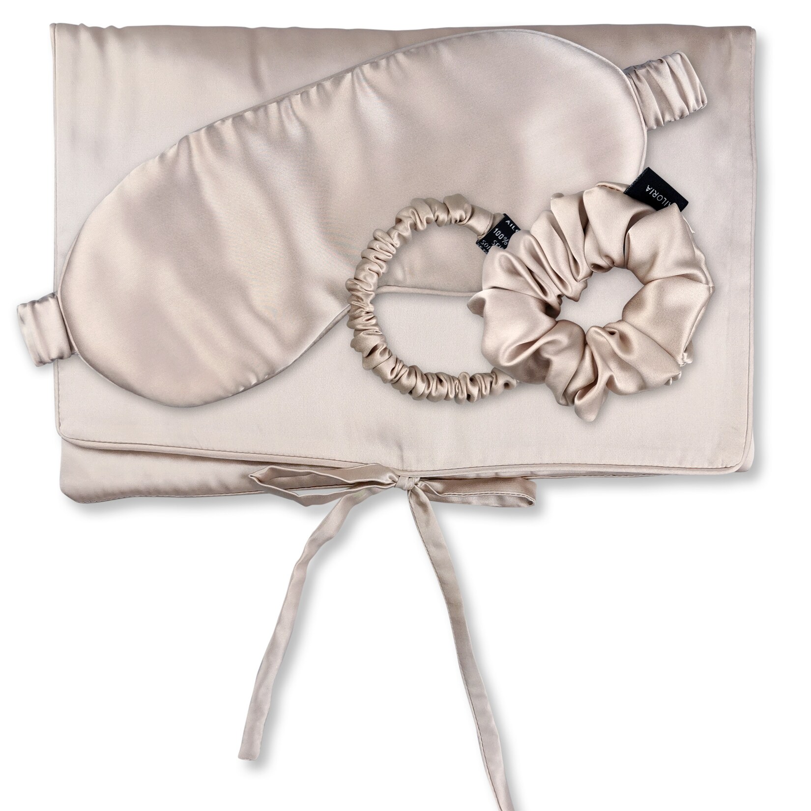 Tasche, Schlafmaske, Scrunchie S & Scrunchie M TRAVEL SET