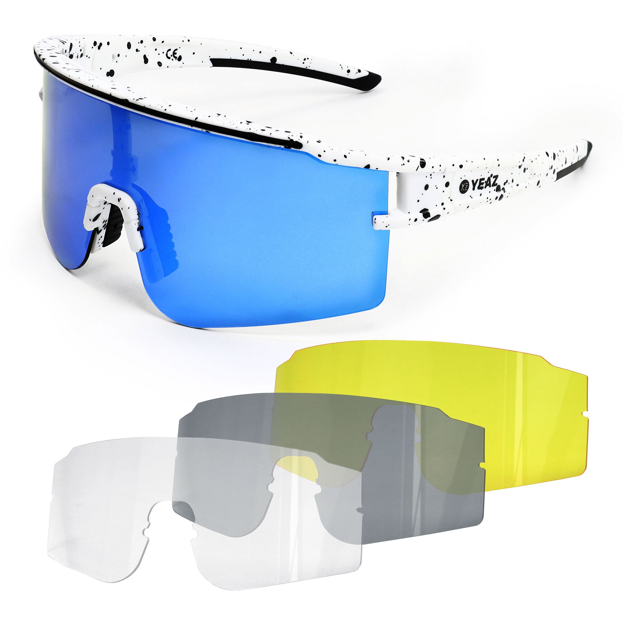 YEAZ Sport-Sonnenbrille Wei&szlig;/Blau SUNTHRILL Set 