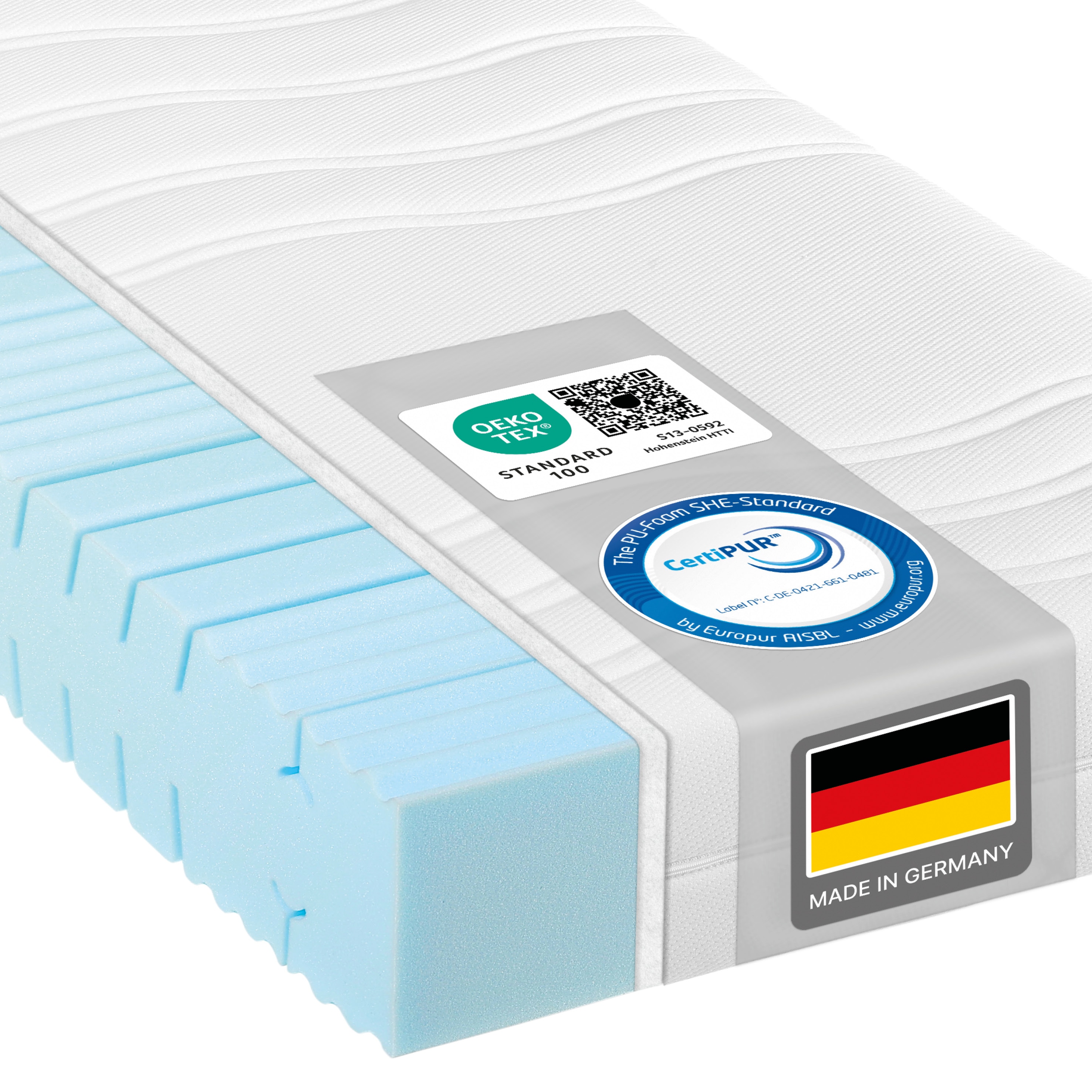 BeCoBeCo High Relax Kaltschaummatratze 21 cm Komforth&ouml;he &ndash; Ergonomische Anpassung, 7 Zonen f&uuml;r optimalen Schlafkomfort, langlebig, schadstoffgepr&uuml;ft, Made in Germany180 x 200 cm 