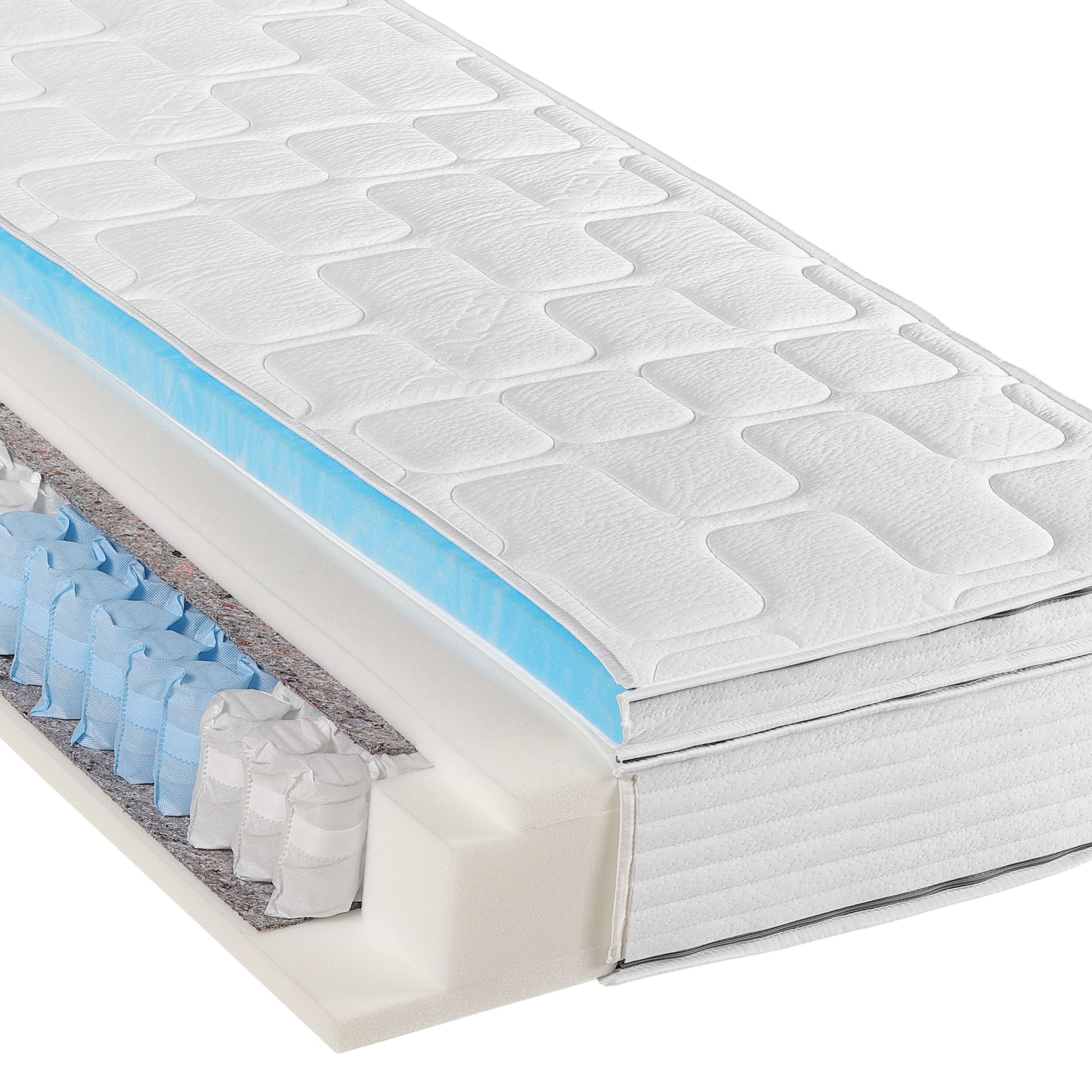 BeCoFederkernmatratze BeCo Diamant Plus, 26 cm Luxush&ouml;he, Gelschaum Topper fest integriert, kein Verrutschen90 x 200 cm 