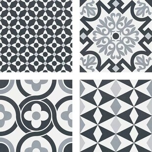 VINTAGE BLACK 16.5 x 16.5 Feinsteinzeug Wand- und Bodenfliese 