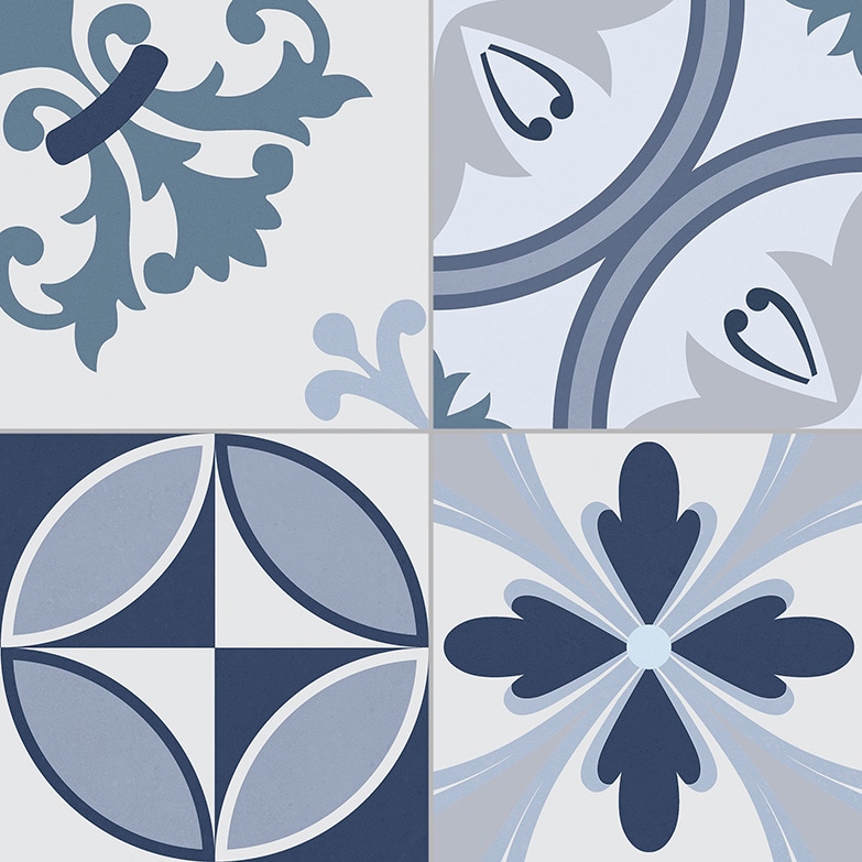 CAVALIER BLUE 16.5 x 16.5 Feinsteinzeug Wand- und Bodenfliese 