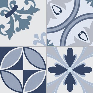 CAVALIER BLUE 16.5 x 16.5 Feinsteinzeug Wand- und Bodenfliese 