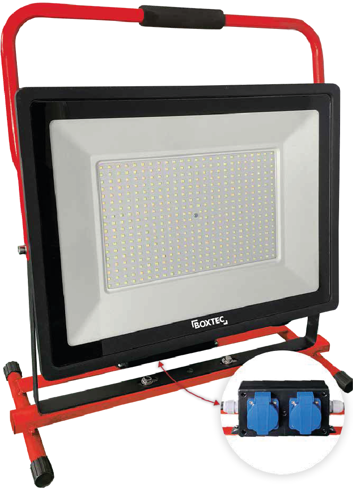 BOXTEC LED PRO-LINE FIXSTAND mit 2 STECKDOSEN 3m Gummikabel 6500K IP54 