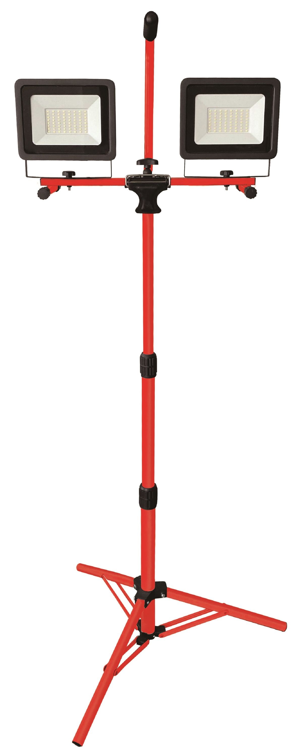 BOXTEC LED 100W (2x50W) Strahler auf Teleskopstativ 5m Gummikabel IP65 