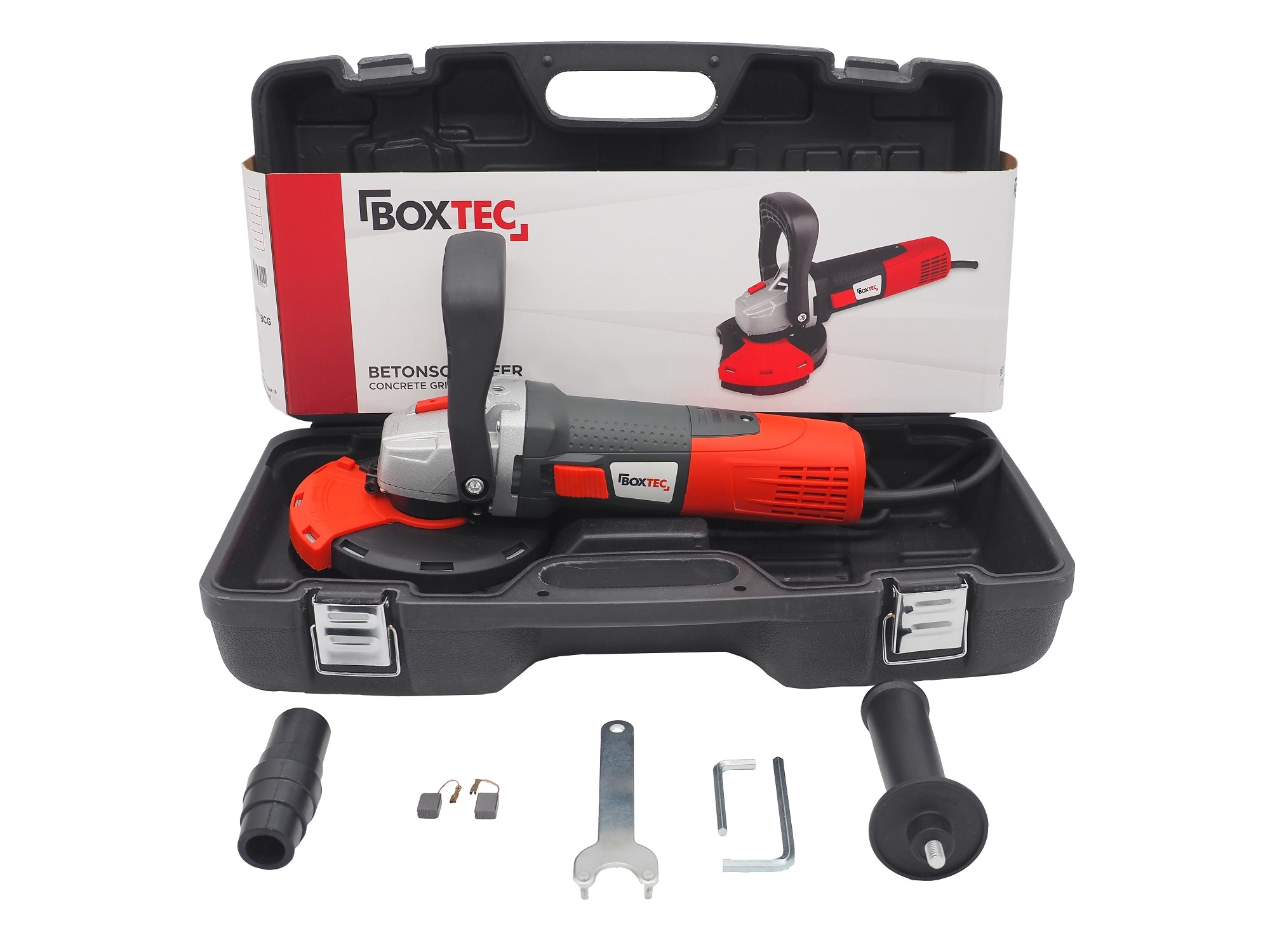 BOXTEC Betonschleifer 125 mm Sanierungsfr&auml;se 1.400W, Set mit Koffer 