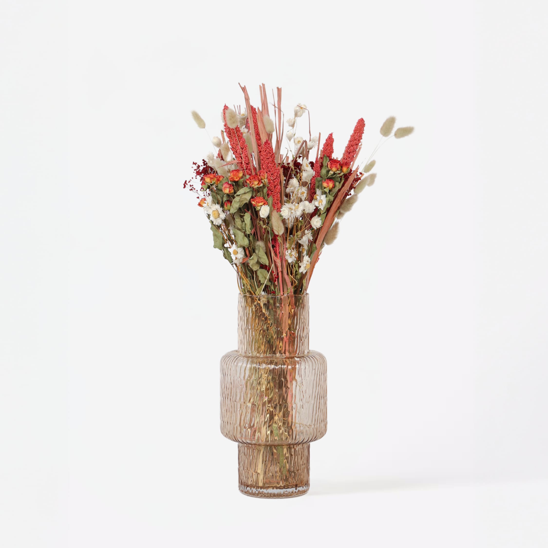 Plant in a Box - Blumenstrau&szlig; 'Lady in Red' - Getrocknete Blumen - H&ouml;he 55cm 