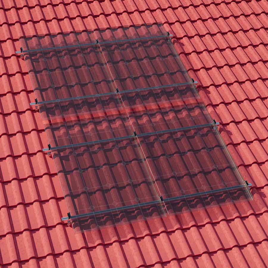 Montageset BlackLine Schr&auml;gdach f&uuml;r 4 Module RH 30mm / 35mm 