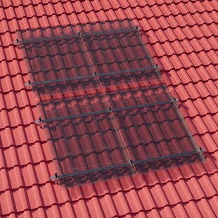 Montageset - Schrägdach/Ziegeldach - für 4x PV-Module RH 30mm / 35mm 