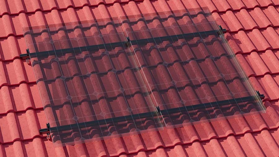 Montageset Limited Edition Black-Profiles f&uuml;r 2 PV-Module Ziegeldach 