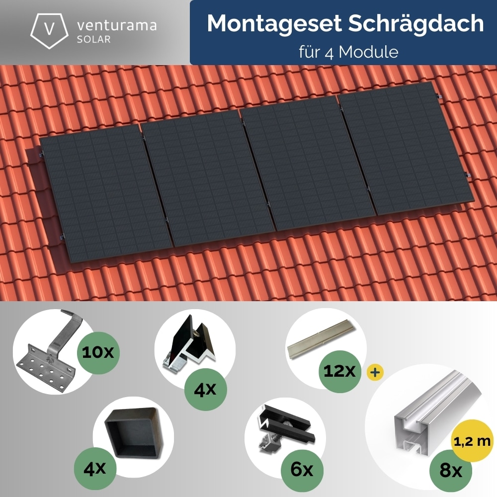 Montageset PremiumLine Schr&auml;gdach f&uuml;r 4 Module 