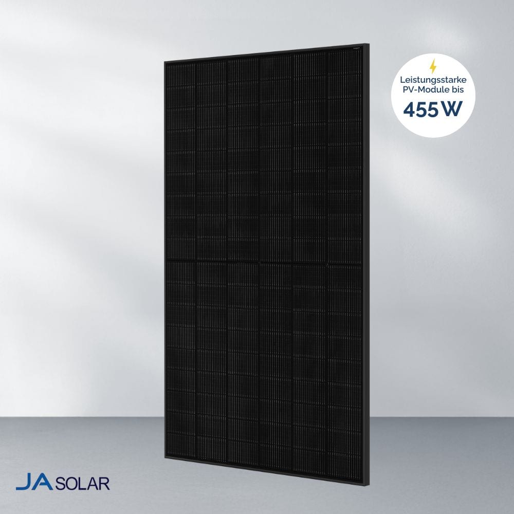 JA Solar 455W bifazial Glas-Glas JAM54D41 LB Full Black Solarmodul 