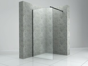 Fa-Bausysteme Walk-In Glasdusche Klarglas Halterung: Schwarz 1000 mm 