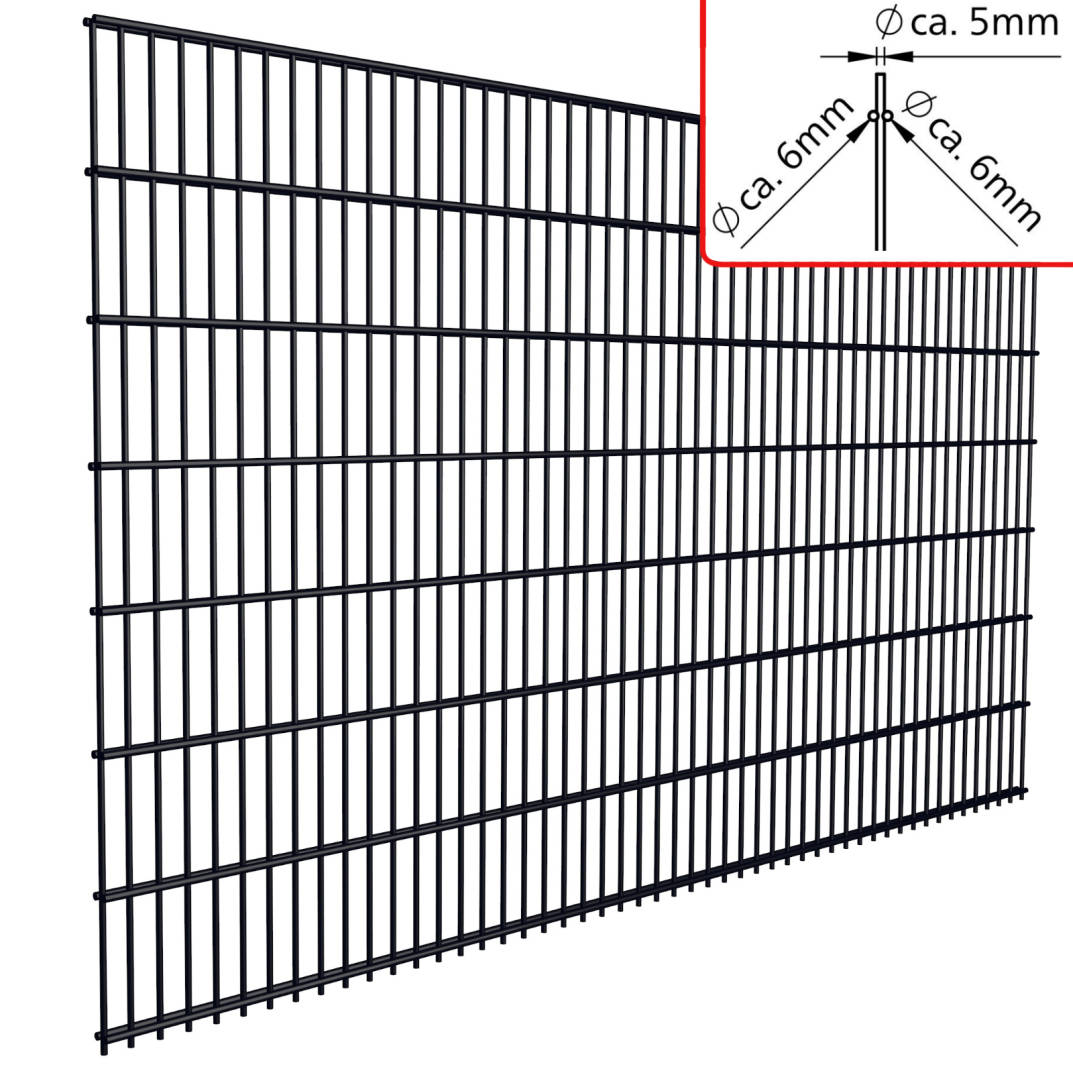 Fa-Bausysteme Doppelstabmatte 6/5/6 Anthrazitgrau H&ouml;he: 830 mm - Bild 1