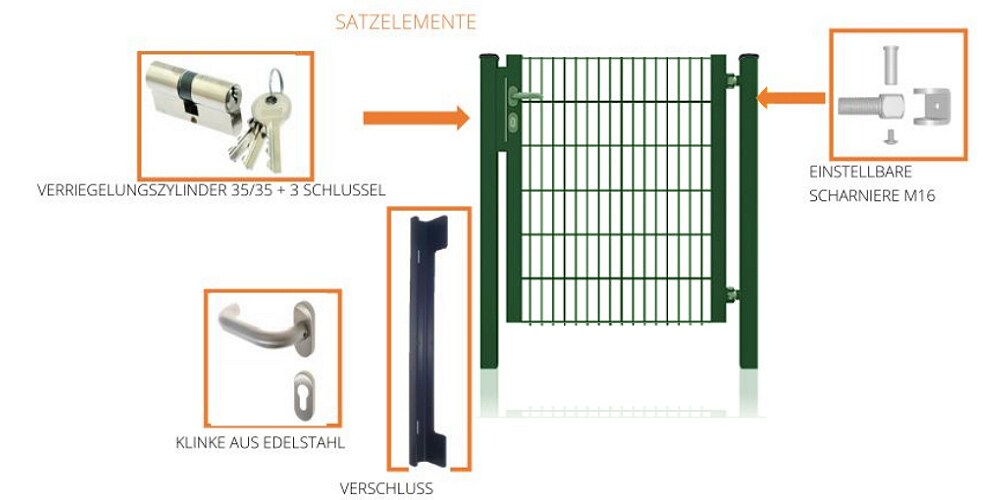 Fa-Bausysteme Gartentor halb Rahmen Moosgr&uuml;n 920 x 1400 mm 