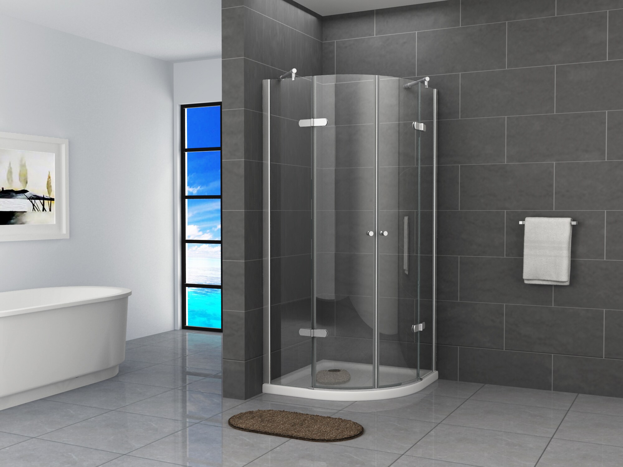 Fa-Bausysteme Glasdusche Neckar Klarglas 80 x 80 cm ohne Wanne 