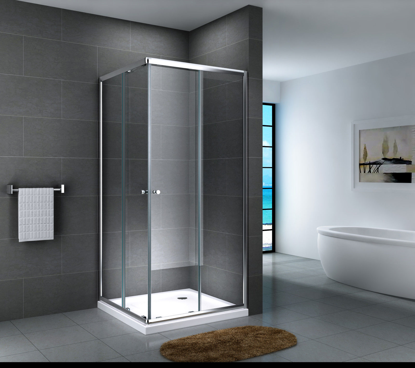 Fa-Bausysteme Glasdusche Werra Streifen 80 x 80 cm ohne Wanne 