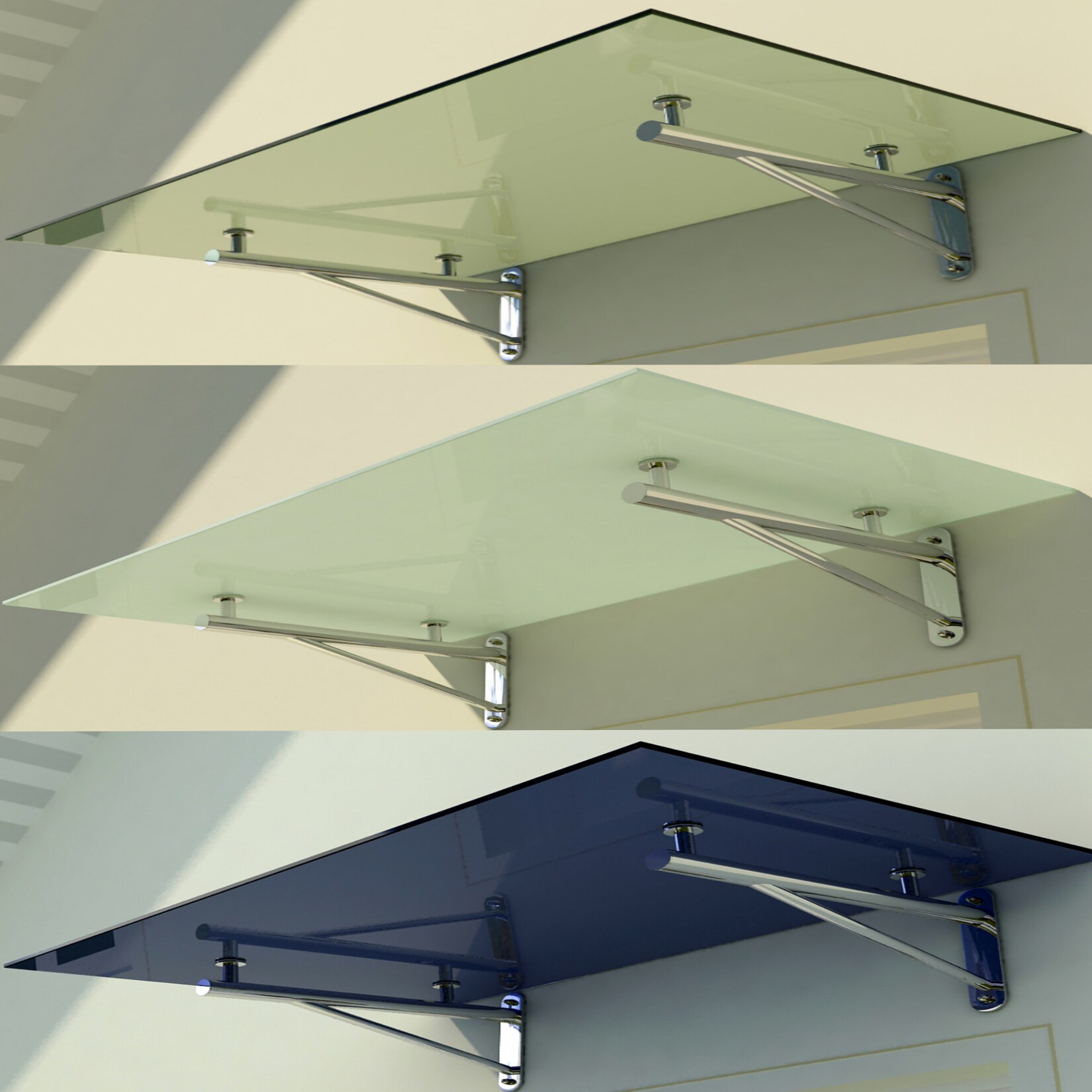 Fa-Bausysteme Glasvordach Elbrus Grauglas 175 x 120 cm