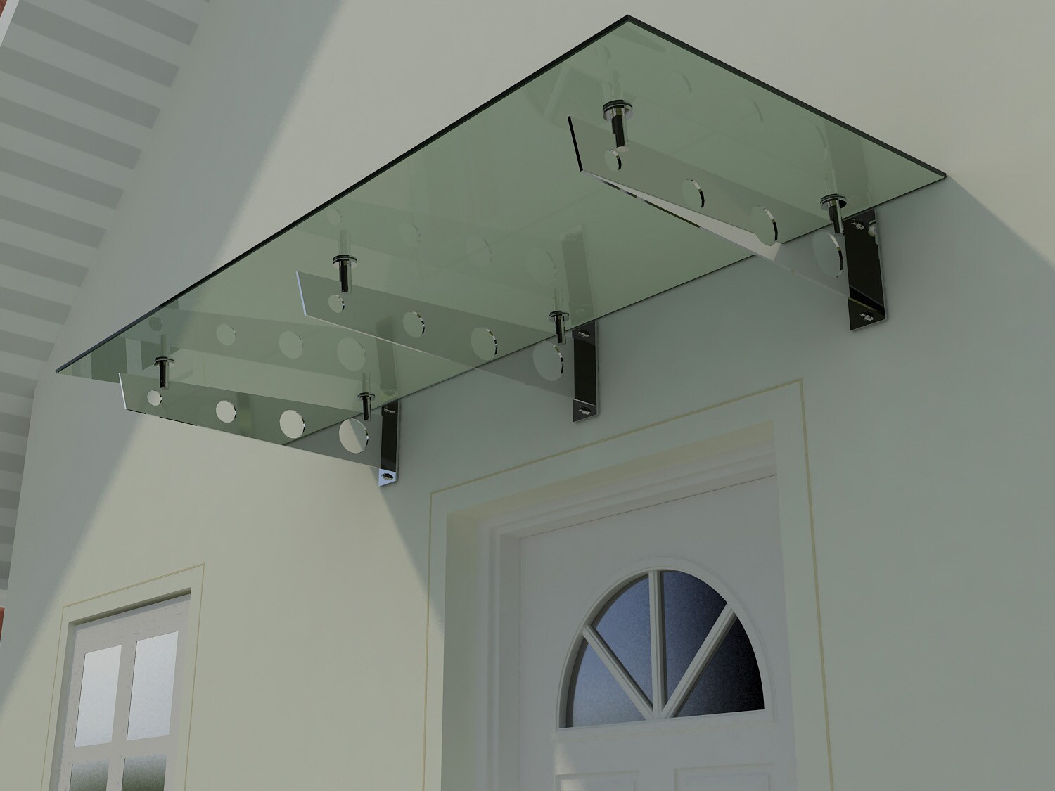 Fa-Bausysteme Glasvordach Elbrus Klarglas 150 x 90 cm 