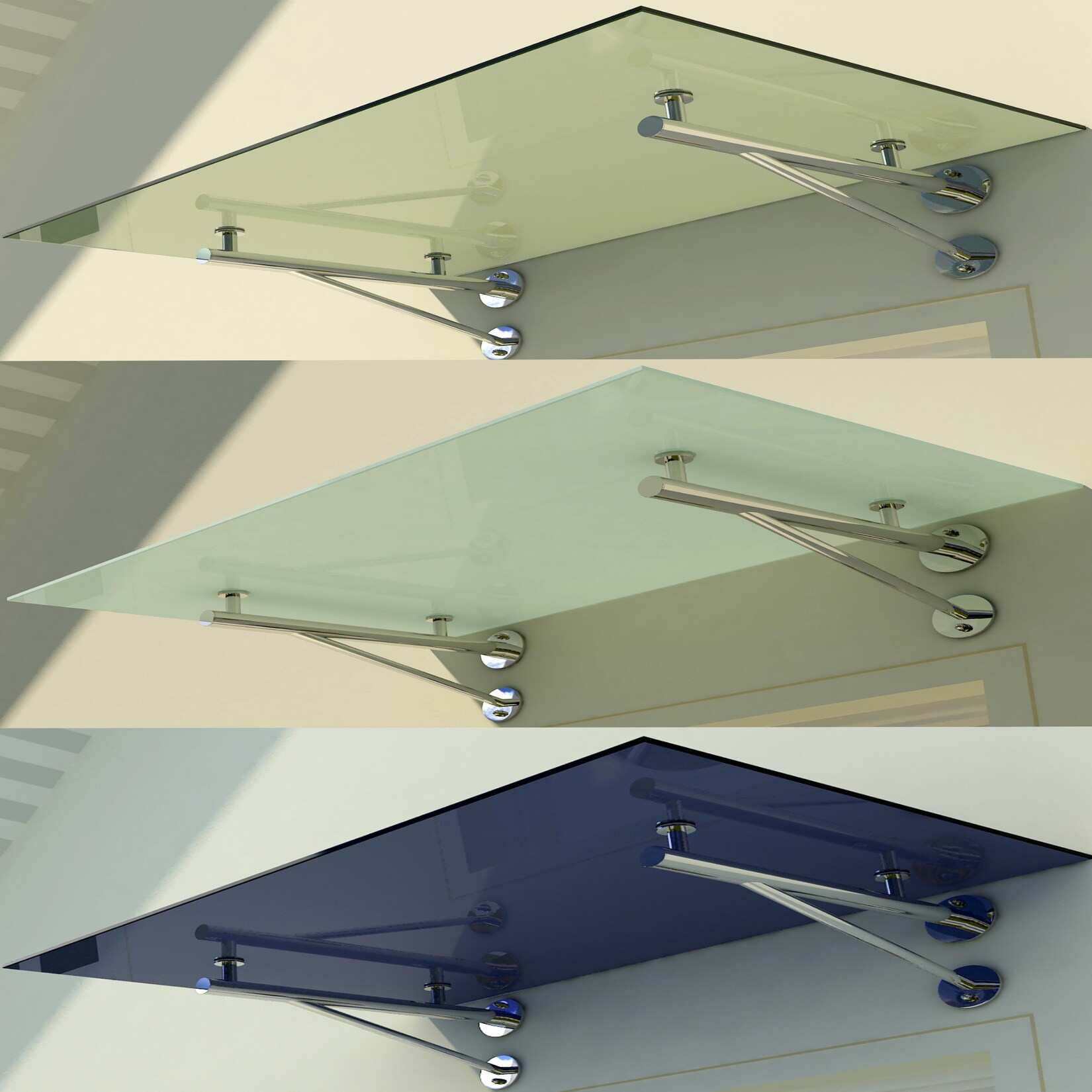 Fa-Bausysteme Glasvordach Elbrus Klarglas 150 x 90 cm