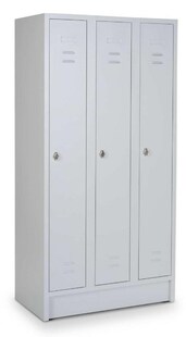 CEHA Reihen- und Garderobenschrank mit 120 cm Breite und 3 Abteil in RAL7035 