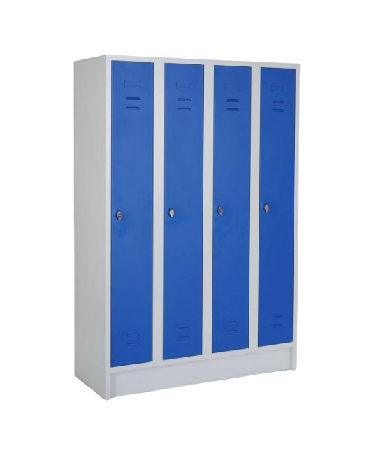 CEHA Reihen- und Garderobenschrank mit 120 cm Breite und 4 Abteil in RAL5010 
