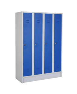 CEHA Reihen- und Garderobenschrank mit 120 cm Breite und 4 Abteil in RAL5010 
