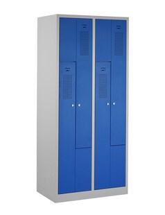 CEHA Garderoben Z-Spind 80 cm Breite mit Türen in enzianblau RAL5010 